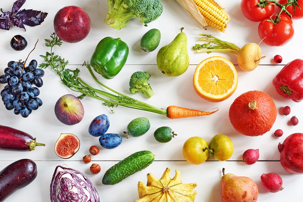 colorful fruit and vegetables