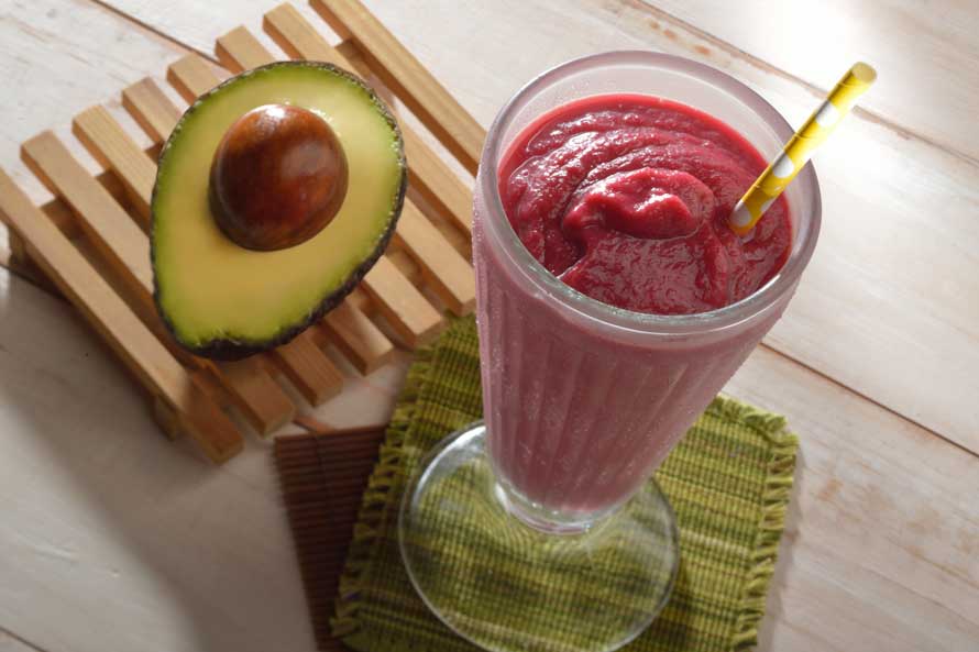 Beet Pineapple Avocado OJ Smoothie