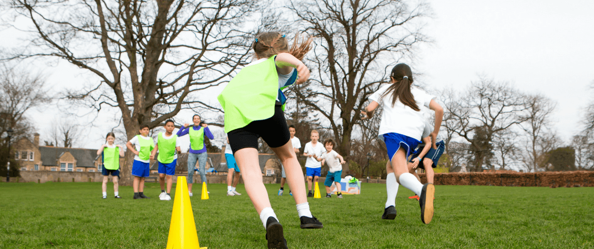 Kids playing outside at school