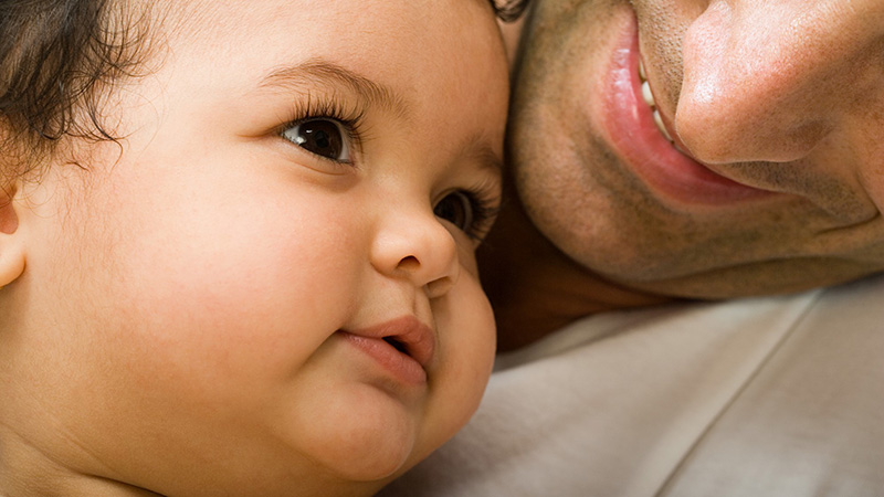 Baby girl with father