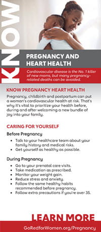 Know Pregnancy and Heart Health card