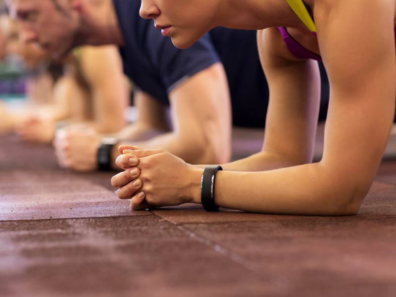 People exercising.