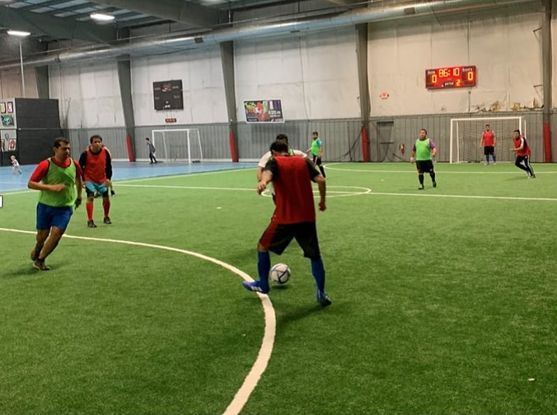 Hispanic men from Atlanta were recruited to participate in the Diabetes Prevention Program Football Club. (Photo courtesy of Dr. Felipe Lobelo)