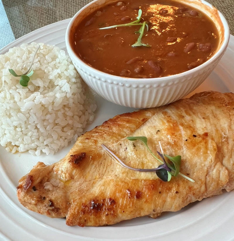 Arroz blanco con habichuelas rojas, or white rice with stewed red beans, are a typical side dish in Puerto Rico. (Photo courtesy of Sylvia Klinger)