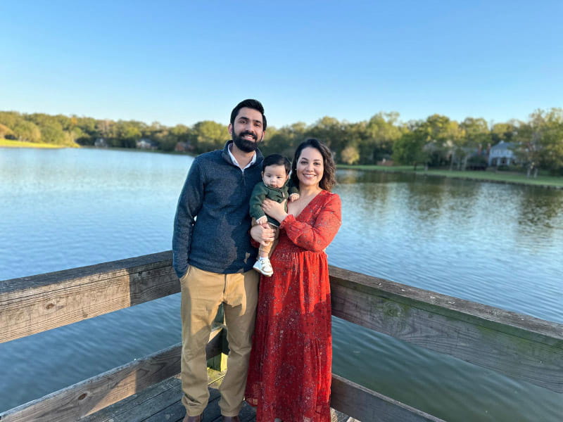 Dr. Zerelda Esquer Garrigos (right); her husband, Dr. Prakhar Vijayvargiya; and their son, Rohan. Esquer Garrigos and Vijayvargiya co-direct the Transplant Infectious Diseases Program at the University of Mississippi Medical Center School of Medicine in Jackson. (Photo courtesy of Dr. Zerelda Esquer Garrigos)