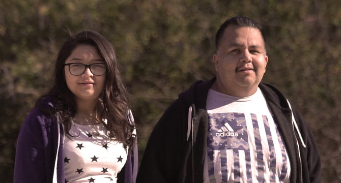 Gerardo Lucio walks with daughter Karen. (Photo courtesy of Gerardo Lucio)