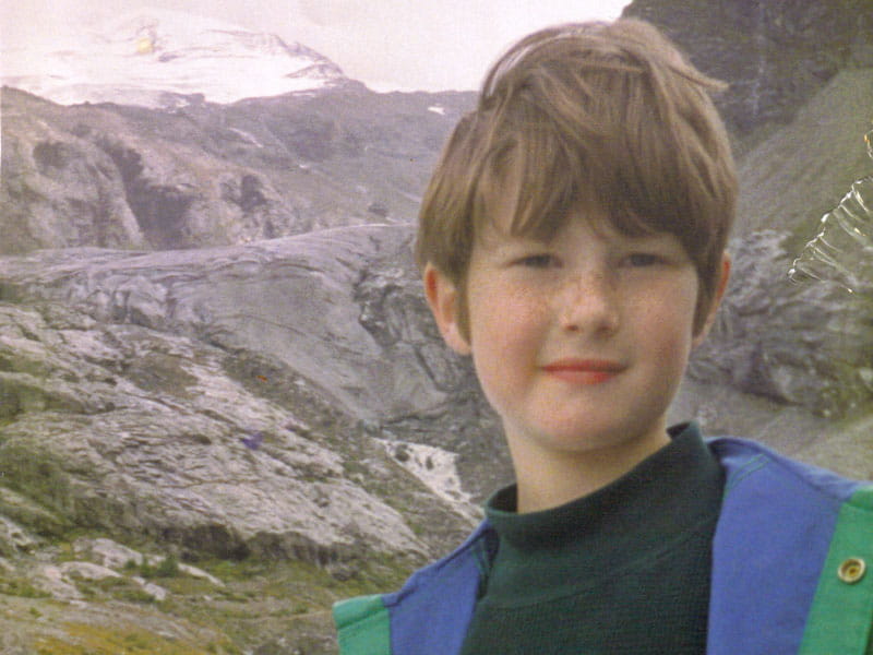 Nicholas Green in Switzerland, days before his death in 1994. (Photo courtesy of Reg Green)