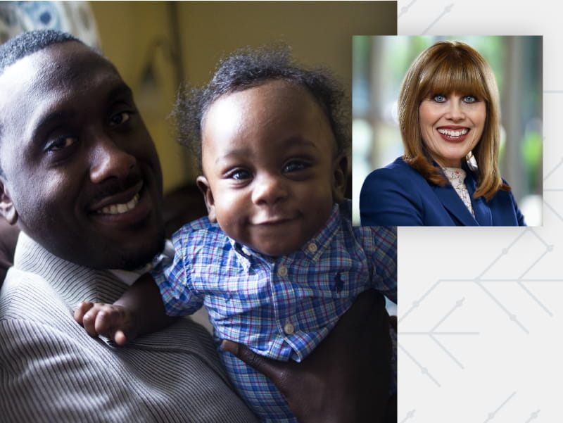 Charles Daniels, Jr., founder of Fathers UpLift, holding son Clayton. Photo courtesy of Charles Daniels, Jr.