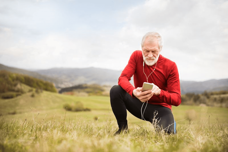 Mature man on a hike