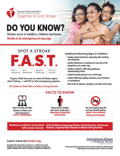 Pediatric Stroke Infographic
