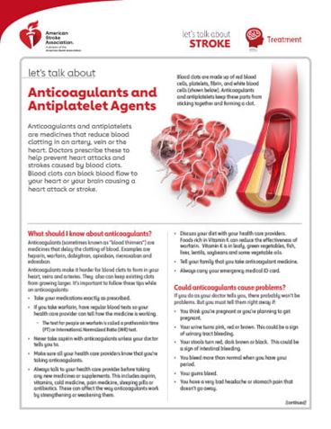 portada del recurso Hablemos sobre el ataque o derrame cerebral: Anticoagulantes y antiagregantes plaquetarios