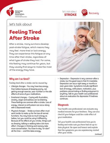 thumbnail image of the Let's Talk About Feeling Tired After Stroke resource