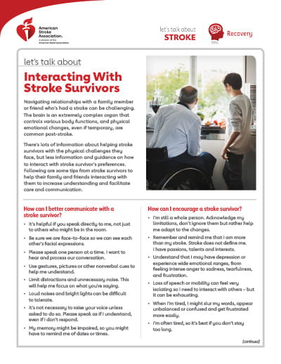 Lets Talk About Interacting With Stroke Survivors American Stroke