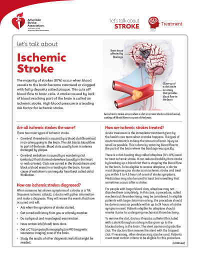 Lets Talk About Ischemic Stroke American Stroke Association