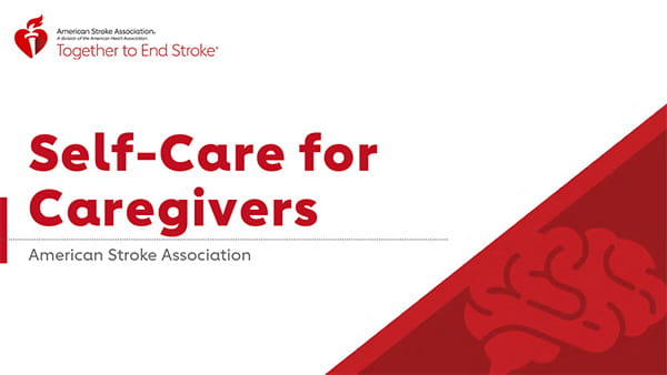opening slide of the American Stroke Association's Self-Care for Caregivers presentation