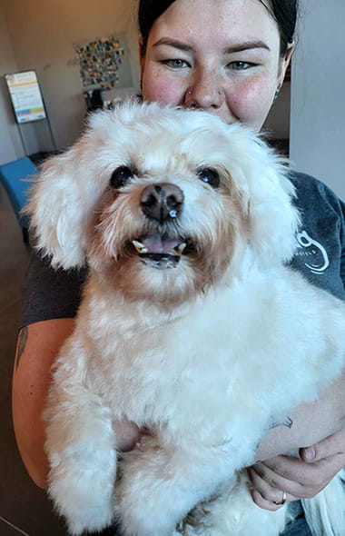 Melody McMurray with her dog Melody McMurray with her dog