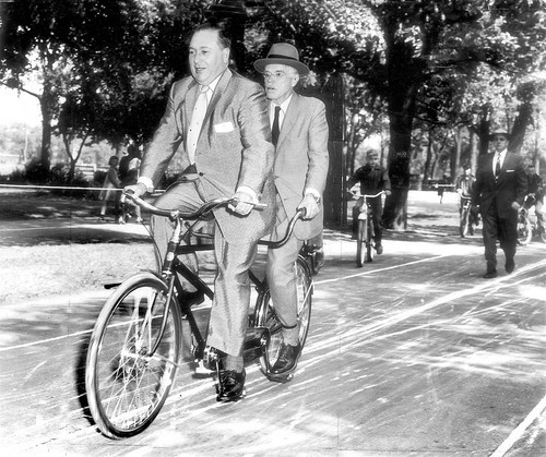 Paul Dudley White Riding a Bike 