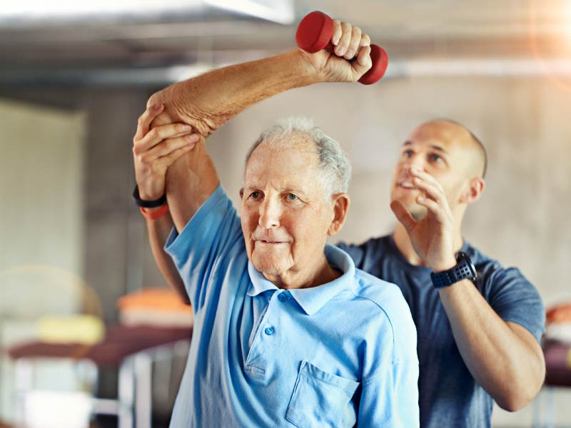 Older man in cardiac rehab. (Yuri Arcurs, iStockphoto)