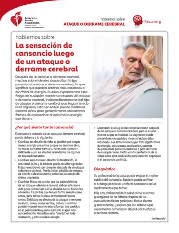 imagen en miniatura del recurso Hablemos de la sensación de cansancio luego de un ataque o derrame cerebral imagen en miniatura del recurso Hablemos de la sensación de cansancio luego de un ataque o derrame cerebral